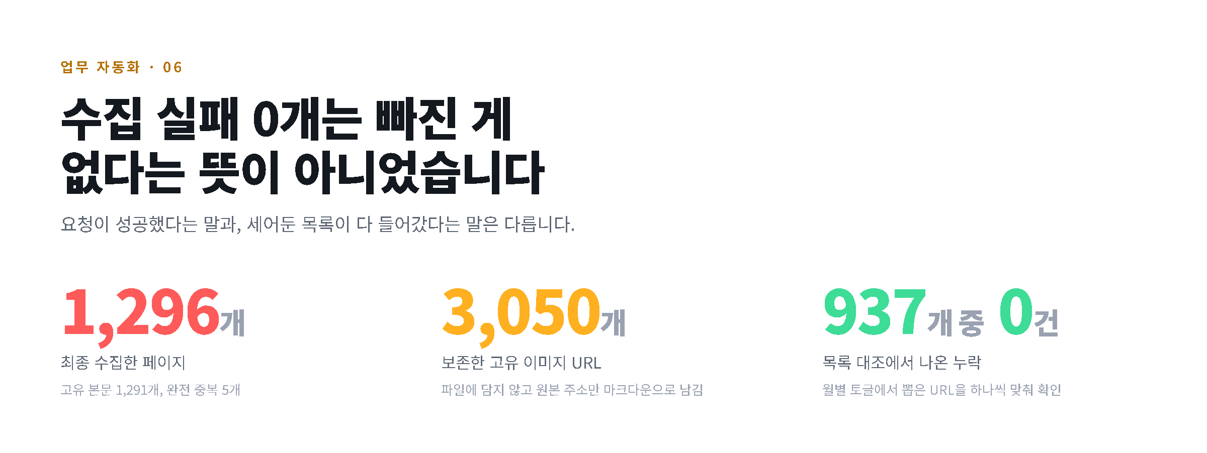 수집 실패 0개는 빠진 게 없다는 뜻이 아니었습니다